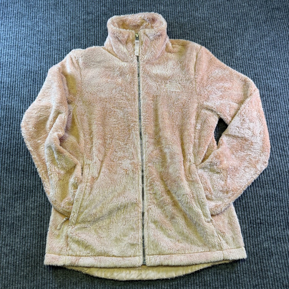 THE NORTH FACE OSITO FLEECE JACKET SIZE MEDIUM PEACH PINK POLYESTER FULL ZIP
